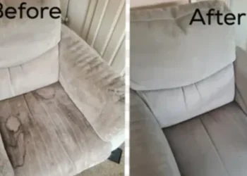 before and after photo of a recliner